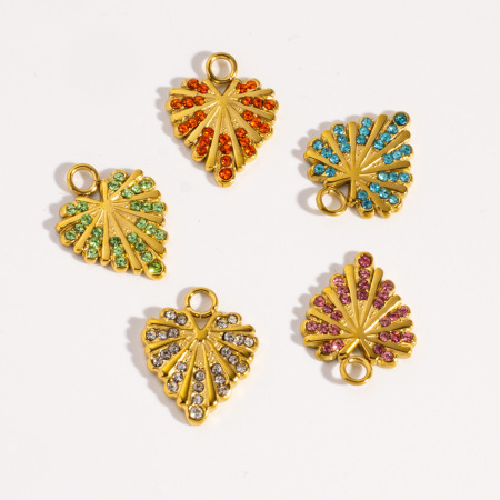 Pendentifs pour femmes en forme de cœur, étanches, en acier inoxydable, couleur or, de la série Simple à faire soi-même 2