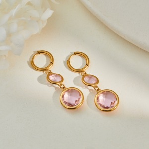 Boucles D'Oreilles Pendantes Rectangulaires En Acier Inoxydable Doré, Élégantes Et Simples, Pour Un Quotidien Luxueux. En Acier Inoxydable Étanche. Couleur : Or. h5 Image3