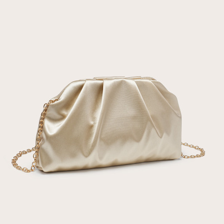 Pochettes de soirée pour femmes en tissu uni froncé 2