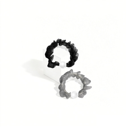 Élastiques à cheveux pour femmes, collection romantique, couleur unie douce, haute élasticité 2