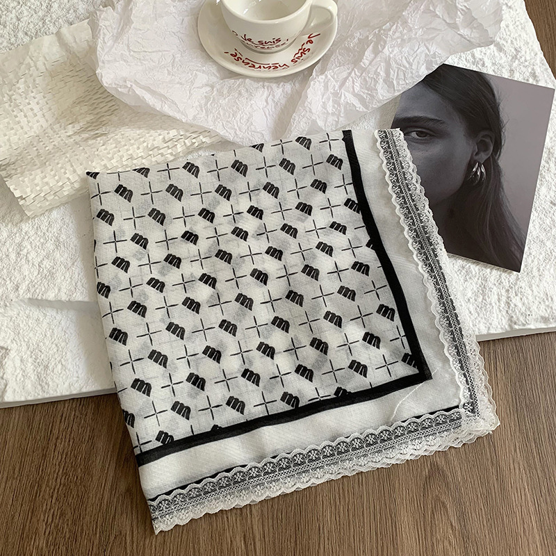 Écharpes D'Été Pour Femmes En Dentelle Patchwork Floral Rétro De La Série Romantique 