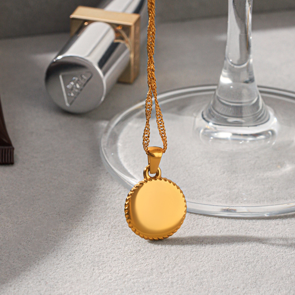 Colliers Pendentifs Pour Femmes En Acier Inoxydable Étanche, Motif Ange, Couleur Or h5Image4