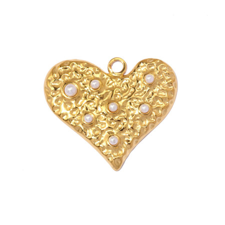 Pendentifs pour femmes en acier inoxydable, couleur or, forme irrégulière, cœur et rectangle, à faire soi-même, collection classique 2
