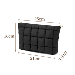 Trousses À Maquillage Pour Femmes En Tissu À Carreaux Simples Et Bouffantes h5 