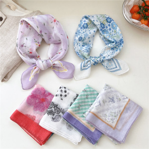 Écharpes D'Été Pour Femmes En Coton Multicolore À Fleurs Douces h5 Image2