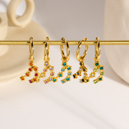 Boucles d'oreilles créoles pour femmes, luxueuses et élégantes, de forme irrégulière, en acier inoxydable étanche, couleur or