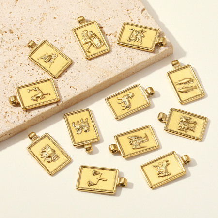 Pendentifs pour femmes Classic Series Diy Constellation en acier inoxydable étanche couleur or 2