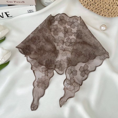 Écharpes d'été pour femmes en dentelle ajourée, couleur unie douce, collection romantique 2