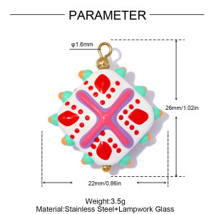 Pendentifs Femme À Glaçure Colorée, Forme Géométrique, À Faire Soi-Même, Collection Romantique h5 