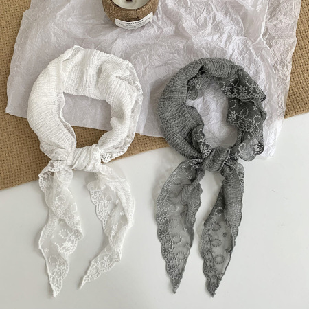 Foulard élégant pour femme en dentelle ajourée, couleur unie, à faire soi-même, collection romantique 2