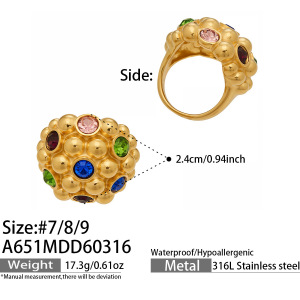 Bagues De Luxe Rétro À Motif Floral En Acier Inoxydable Étanche, Ornées De Zircon Et De Perles. h5 