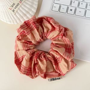 Chouchous Pour Femmes En Tissu À Carreaux Doux Multicolores De La Série Romantique h5 