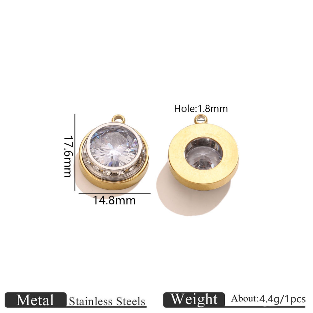 Pendentifs Ronds Pour Femmes, En Acier Inoxydable Étanche, Couleur Or, De La Série Simple À Faire Soi-Même 