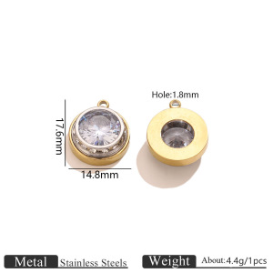 Pendentifs Ronds Pour Femmes, En Acier Inoxydable Étanche, Couleur Or, De La Série Simple À Faire Soi-Même h5 