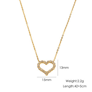 Colliers De Perles Romantiques Pour Femmes, En Acier Inoxydable, Couleur Or, Avec Pendentif Cœur. h5 