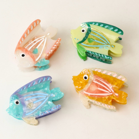 Pinces à cheveux pour femmes en acétate de poisson, style océanique doux et romantique 2