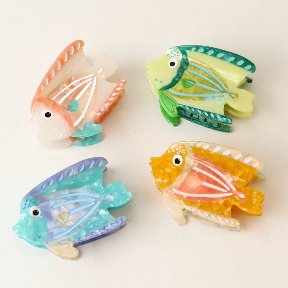 Pinces À Cheveux Pour Femmes En Acétate De Poisson, Style Océanique Doux Et Romantique h5Image2