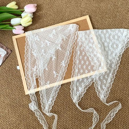 Bandana romantique en dentelle douce, multifonctionnel, foulard et ceinture à faire soi-même 2