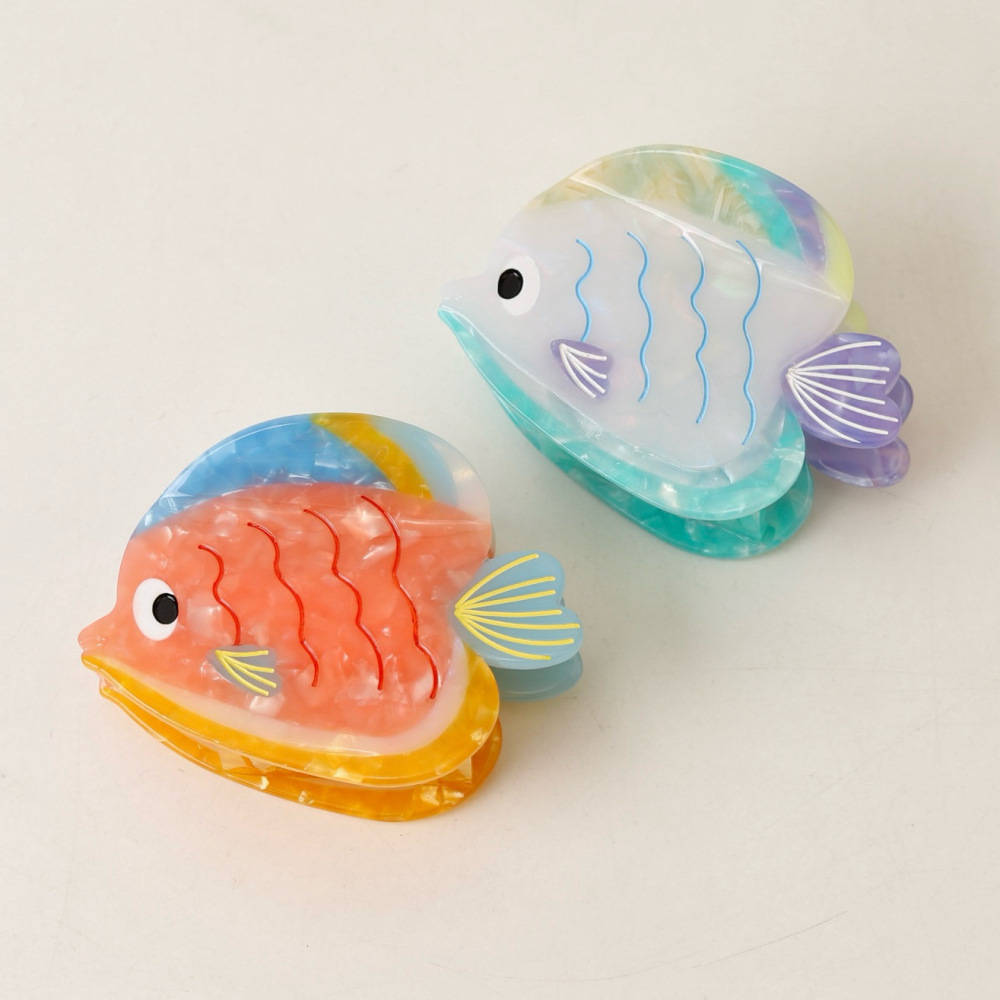 Pinces À Cheveux Pour Femmes En Acétate De Poisson, Style Océanique Doux Et Romantique h5Image4