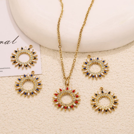 Pendentifs pour femmes Simple Series DIY Sun en acier inoxydable étanche couleur or 2