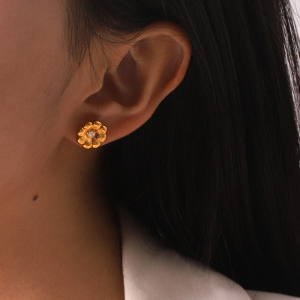 Colliers À Maillons Pour Femmes, En Acier Inoxydable, Couleur Or, Ornés De Zircon, De La Collection Simple Series Daily Flower h5 Image7