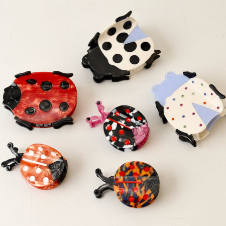 Griffes à cheveux pour femmes en acétate, motif animaux mignons, collection romantique
