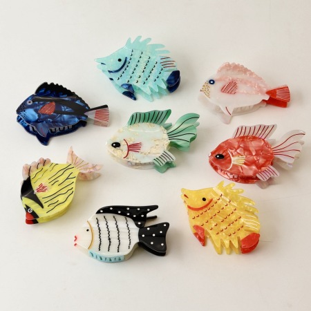 Griffes à cheveux pour femmes en acétate, motif animaux mignons, collection romantique