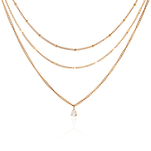 Colliers Superposés Pour Femmes, En Acier Inoxydable Imperméable, Couleur Or, Avec Zircon, Pour Un Usage Quotidien. h5 