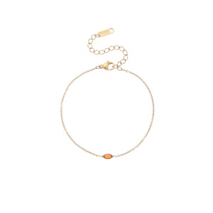 Bracelet Chaîne Femme Simple Et Élégant, De Forme Irrégulière, En Acier Inoxydable, Couleur Or, Étanche. h5 Image5