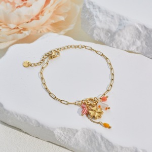 Ensembles De Bijoux Pour Femmes Simple Series Daily Clover En Acier Inoxydable Étanche Couleur Or h5 Image4