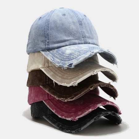 Casquette de baseball décontractée en denim dégradé de la série Simple