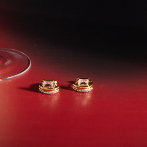 Boucles D'Oreilles Classiques Rondes En Acier Inoxydable Étanche, Couleur Or, Avec Zircon Pour Femmes h5 Image4