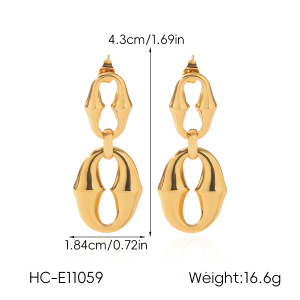 Boucles D'Oreilles Pendantes Pour Femmes, Style Cercle Simple, En Acier Inoxydable Étanche, Couleur Or h5 Image2