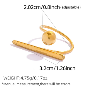 Bagues Tendance En Acier Inoxydable Couleur Or, Collection Simple Series Daily Lines h5