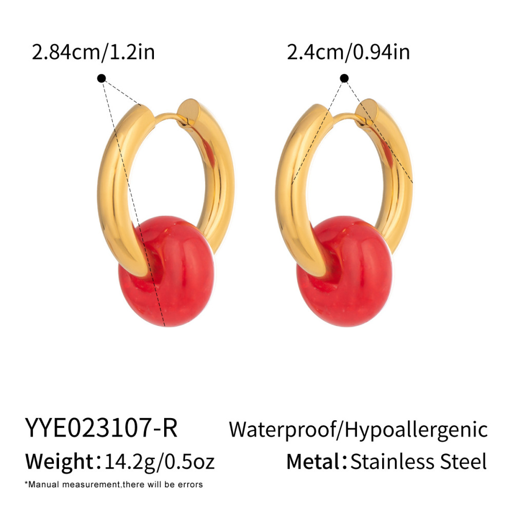 Boucles D'Oreilles Pendantes Pour Femme, Style Rétro Simple, Rondes, En Acier Inoxydable Étanche, Couleur Or.