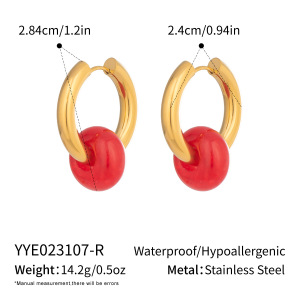 Boucles D'Oreilles Pendantes Pour Femme, Style Rétro Simple, Rondes, En Acier Inoxydable Étanche, Couleur Or. h5