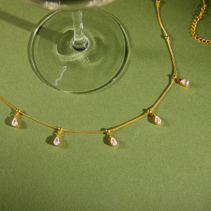 Colliers Pendentifs Pour Femmes En Acier Inoxydable Étanche, En Forme De Goutte Simple En Forme De Y h5 Image4