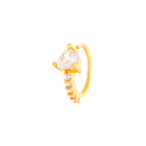 Piercing De Nez Pour Femme, Forme Simple Cœur, Étoile Et Rectangle, Couleur Cuivre Doré, Zircon. h5 Image6