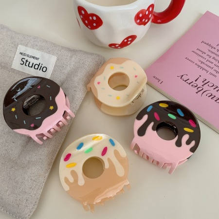 Pinces à cheveux pour femmes en acétate, motif nourriture mignonne, série simple