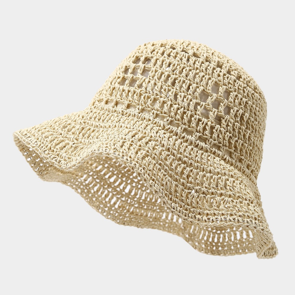 Chapeaux De Paille Pour Femmes, Couleurs Unies Et Mélangées, Pour Les Vacances 