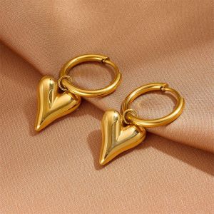 Ensembles De Bijoux Pour Femmes Simple Series Elegant Heart En Acier Inoxydable Étanche Couleur Or h5 Image4