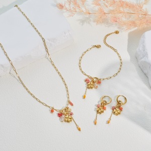 Ensembles De Bijoux Pour Femmes Simple Series Daily Clover En Acier Inoxydable Étanche Couleur Or h5 Image2