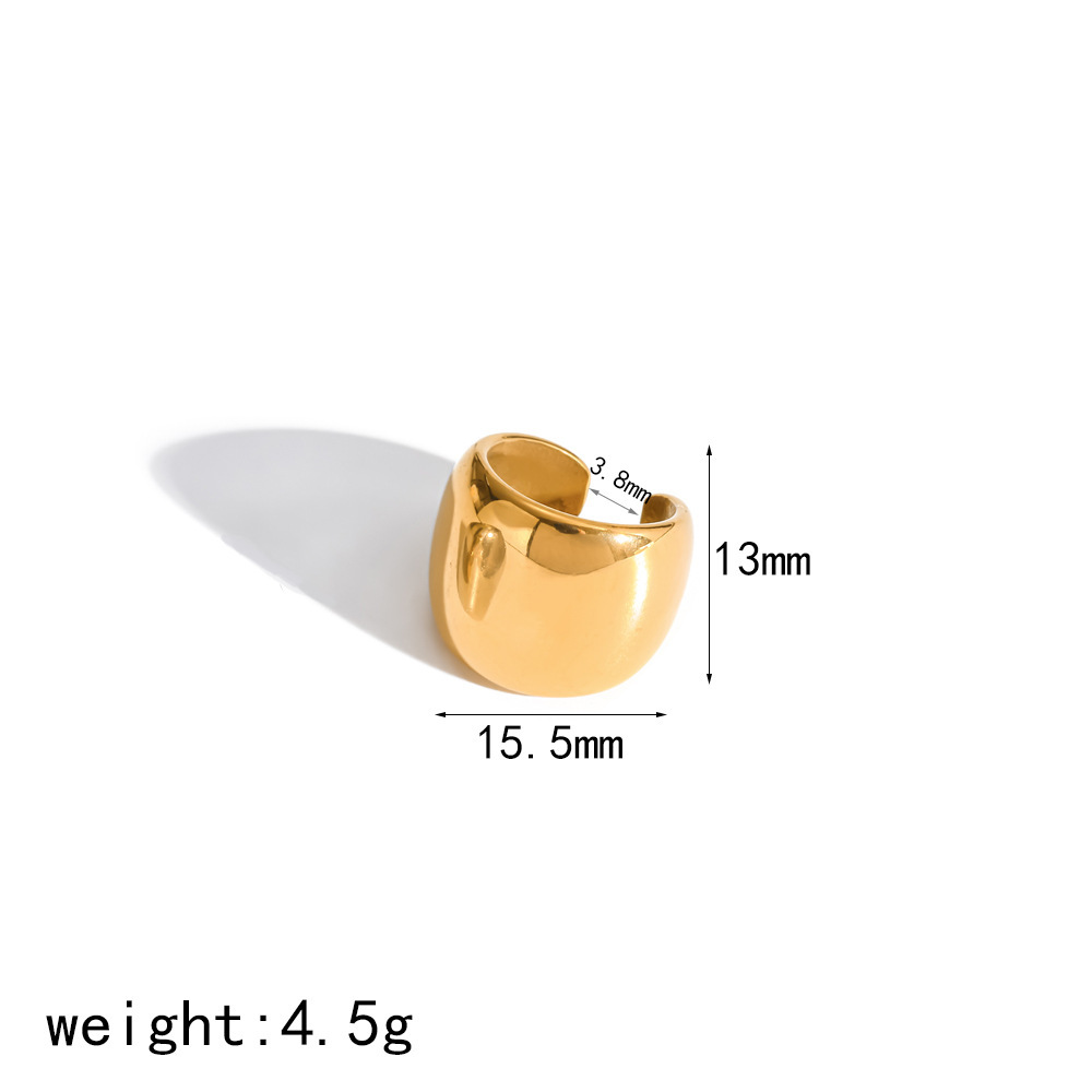 Boucles D'Oreilles Manchettes Simples En Acier Inoxydable Imperméable Couleur Or Pour Femmes 