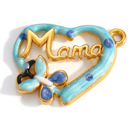 Pendentifs pour femmes en acier inoxydable, couleur or, motif fleur, lune et coquillage (à faire soi-même) 2