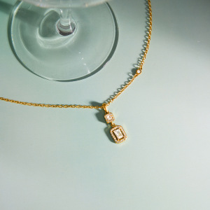 Colliers Pendentifs Pour Femmes, Simples, Ronds Et Rectangulaires, En Acier Inoxydable, Étanches, Couleur Or, Avec Zircon. h5 Image5