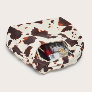 Sacoche De Bras Pour Femme En Pu Imprimé Motif Vache Style Streetwear h5 Image4