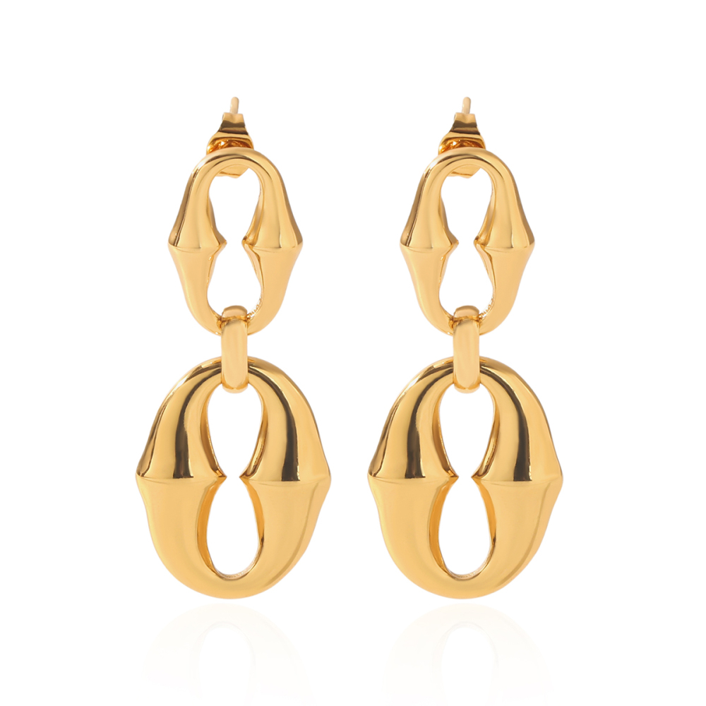 Boucles D'Oreilles Pendantes Pour Femmes, Style Cercle Simple, En Acier Inoxydable Étanche, Couleur Or