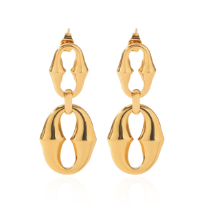 Boucles D'Oreilles Pendantes Pour Femmes, Style Cercle Simple, En Acier Inoxydable Étanche, Couleur Or h5