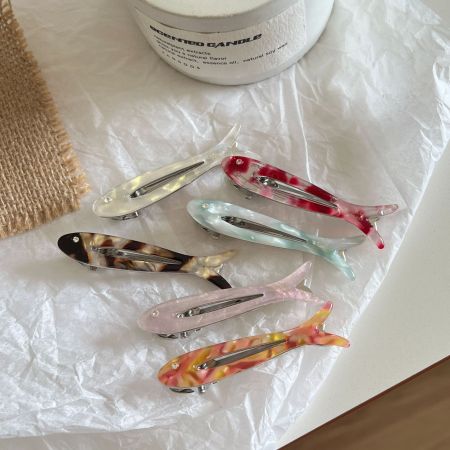 Pinces à cheveux pour femmes en feuille d'acétate de poisson 2