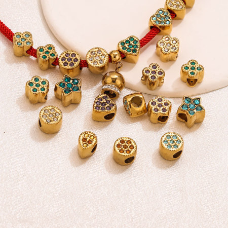 Pendentifs pour femmes en acier inoxydable, couleur or, résistants à l'eau, motif cœur, étoile et trèfle (Série Simple à faire soi-même)